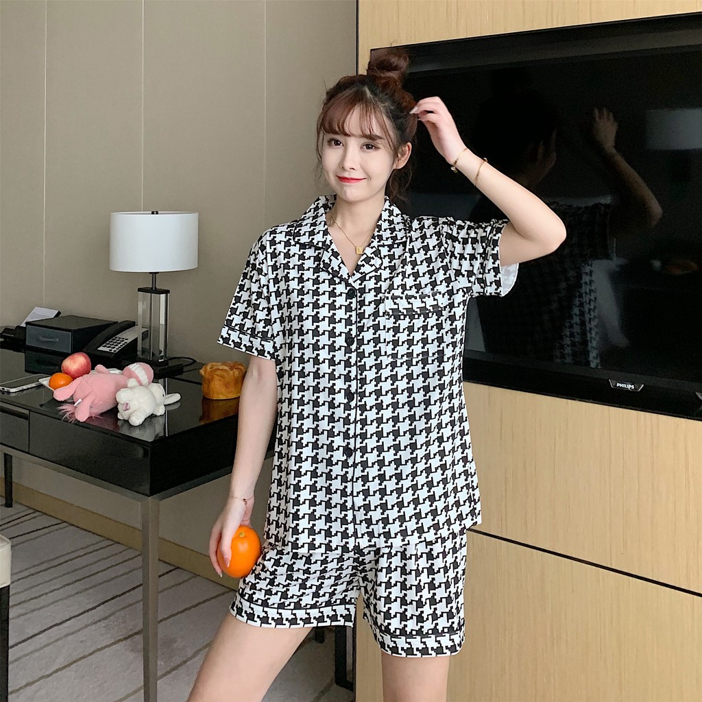 Bộ Đồ Mặc Nhà Cotton Nữ Áo Cộc Quần Đùi Họa Tiết Dễ Thương Mềm Mịn, Pijama Mặc Mùa Hè CiCi