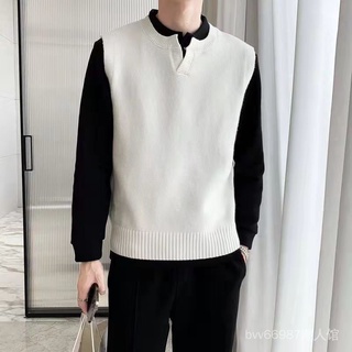 Áo Sweater Dệt Kim Sát Nách Cổ V Thời Trang Xuân Thu 2022 Cho Nam