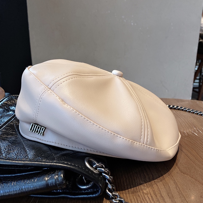 Mũ Beret Da Màu Tương Phản Phong Cách Âu Mỹ Cho Nữ
