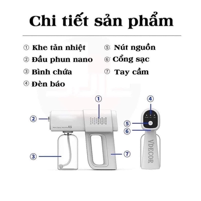 [SÃN HOẢ TỐC] Súng phun khử khuẩn K5 PRO hàng chuẩn