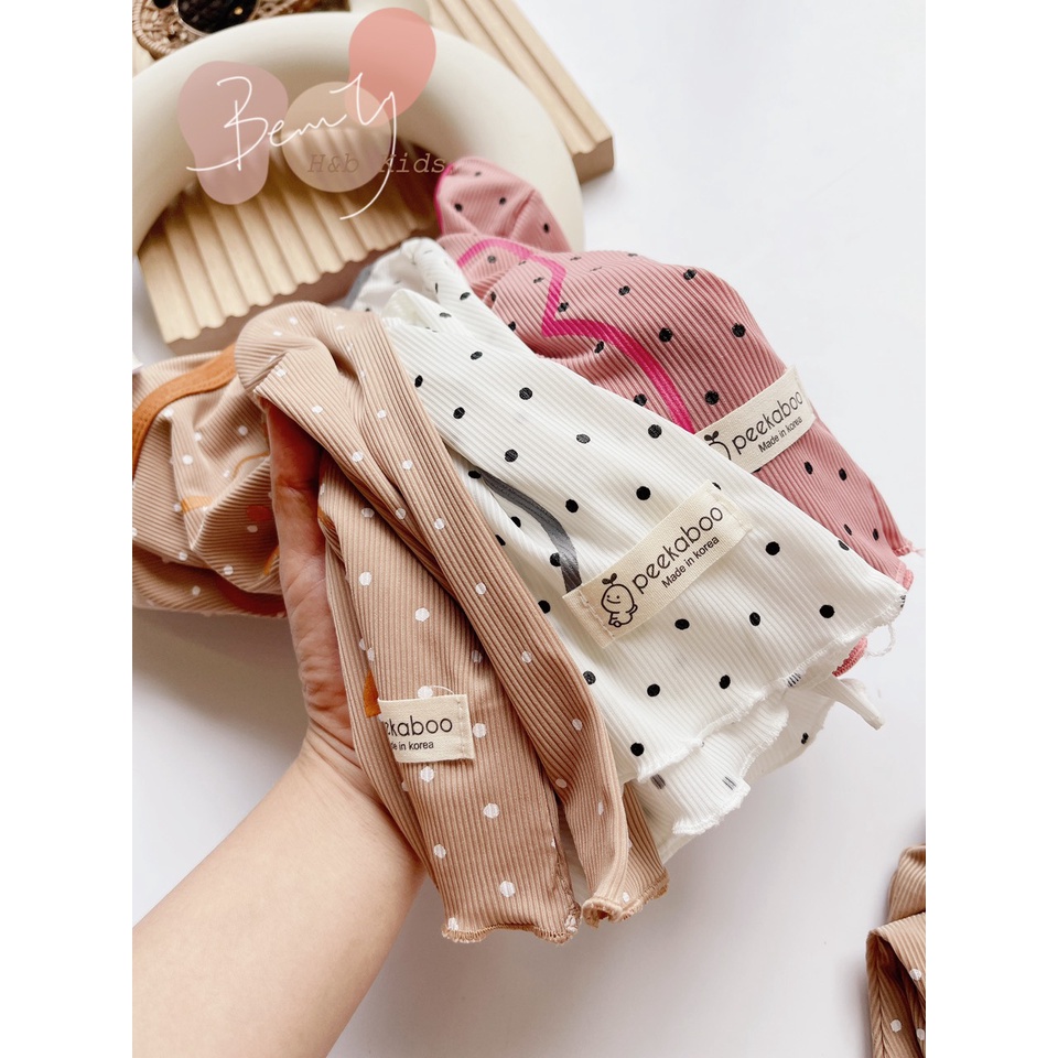 Bộ Dài Tay Cho Bé Hình Gấu Béo Chất Gân Tăm Co Giãn Mềm Mịn Cho Bé Trai Bé Gái Đủ Size