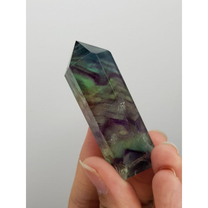 Trụ đá thanh tẩy Fluorite đa sắc nhiều màu hàng chất đẹp, dùng trong Tarot, reiki, thiền định, phong thủy