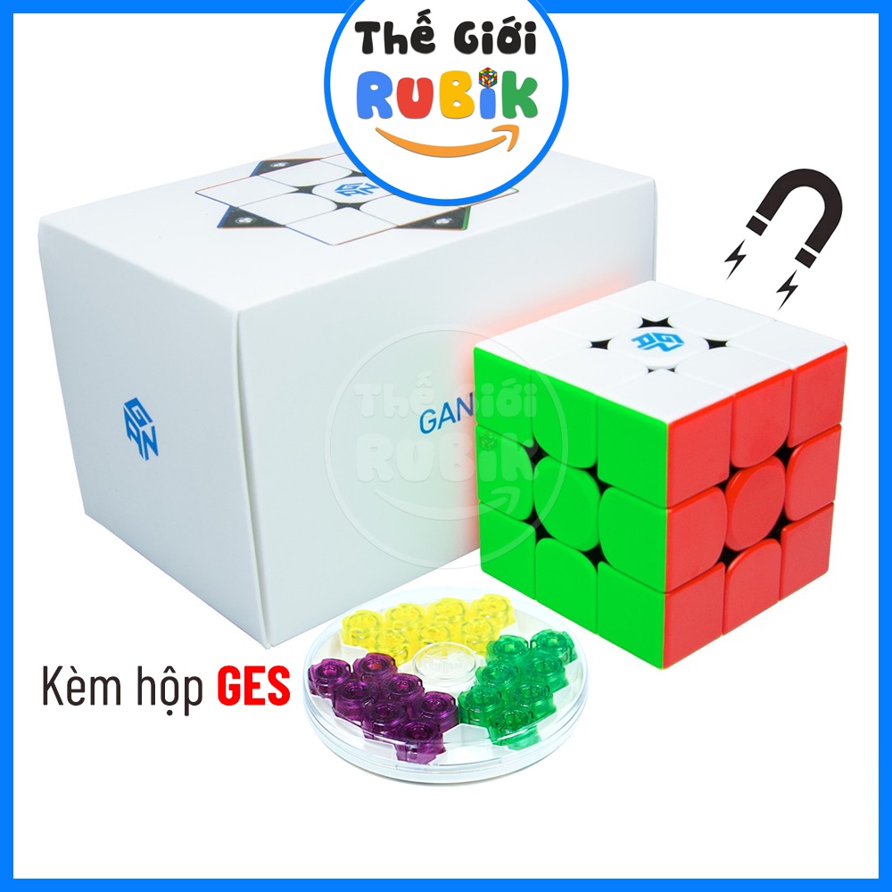 Rubik Gan 356 M 3x3 Có Nam Châm Cao Cấp Stickerless Kèm Hộp GES Đồ Chơi Thông Minh | Thế Giới Rubik