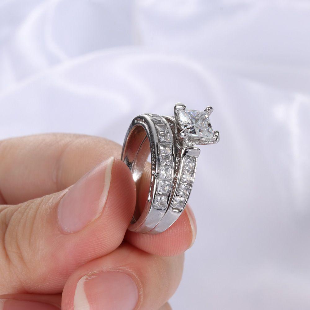 Bộ Nhẫn 2 Trong 1 KENT1 Mới|Trang Sức Đám Cưới Làm Quà Tặng Kỷ Niệm