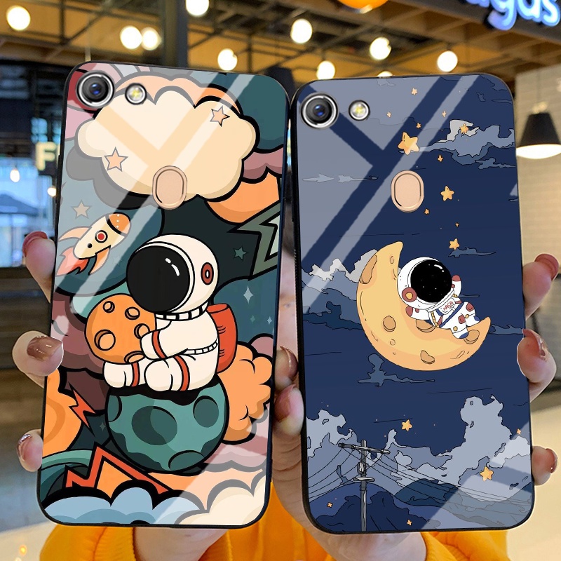 Ốp Lưng OPPO F5, F5 YOUTH, F7 Ốp kính bóng cao cấp Phi Hành Gia