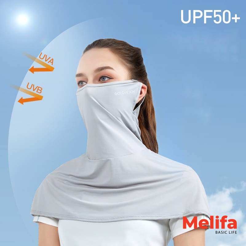 Khăn trùm mặt chống nắng, bảo vệ mặt và cổ vai chống tia UV UPF50+ chất cotton lụa mã K0161