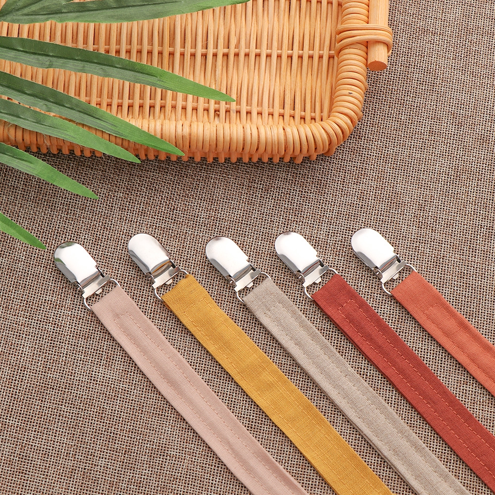 LAYOR Printing New Infant Feeding Linen Cotton Anti-fall Pacifier Clip