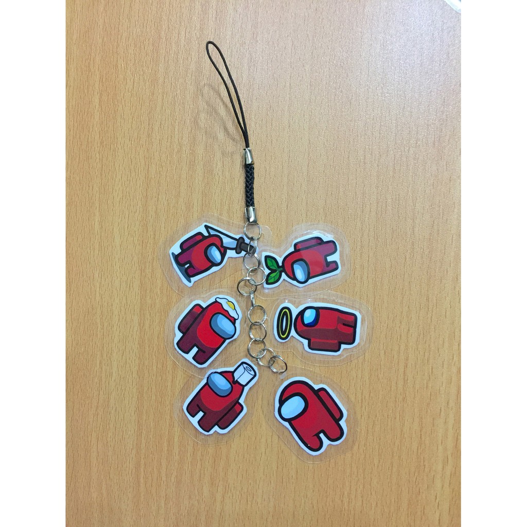 móc khóa dây Among red/ among