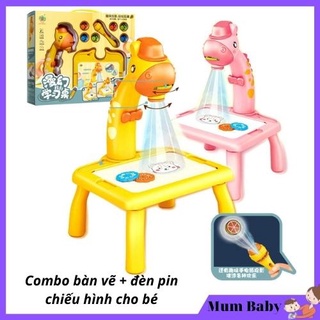 Combo bàn, bảng vẽ thông minh có đèn chiếu sáng thêm đèn pin chiếu hình thú vị cho bé. Đồ chơi thông minh cho trẻ em