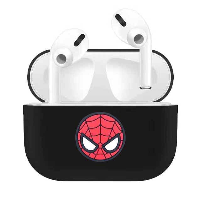 Ốp bảo vệ Airpods Pro silicone phiên bản có Logo Marvel, DC và Móc Khoá