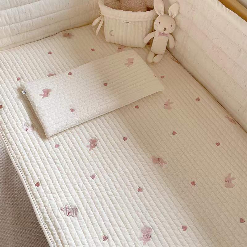 Gối ngủ cotton thoáng khí thêu họa tiết xinh xắn theo phong cách Hàn Quốc dành cho bé
