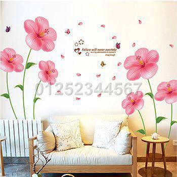 Decal dán tường Hoa hồng dâm bụt