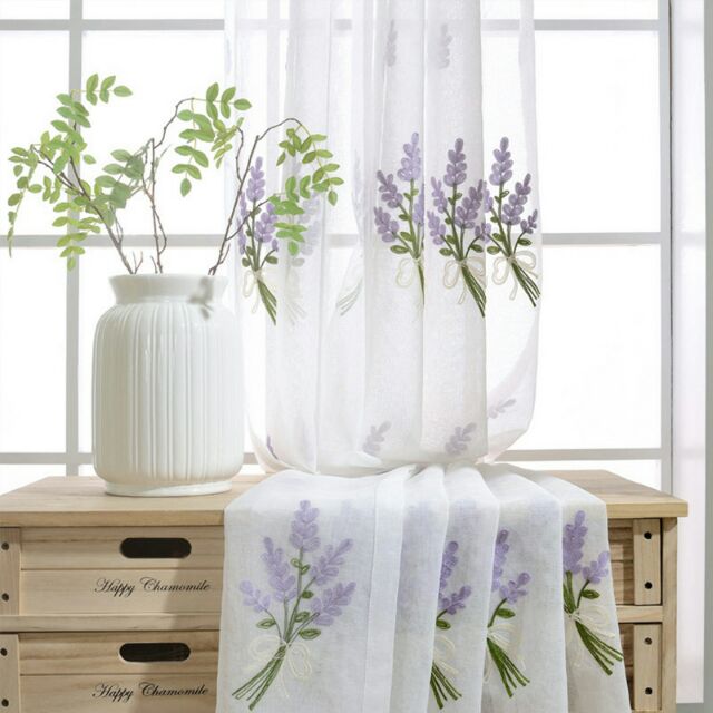 Rèm cửa hoa lavender lãng mạn