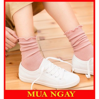 Tất bèo nhún cao cổ hàn quốc chất len đẹp nhiều màu TN19