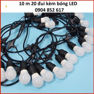 Bộ dây đúc đui đèn trang trí ngoài trời đui E27 - 10m chống nước dây đui