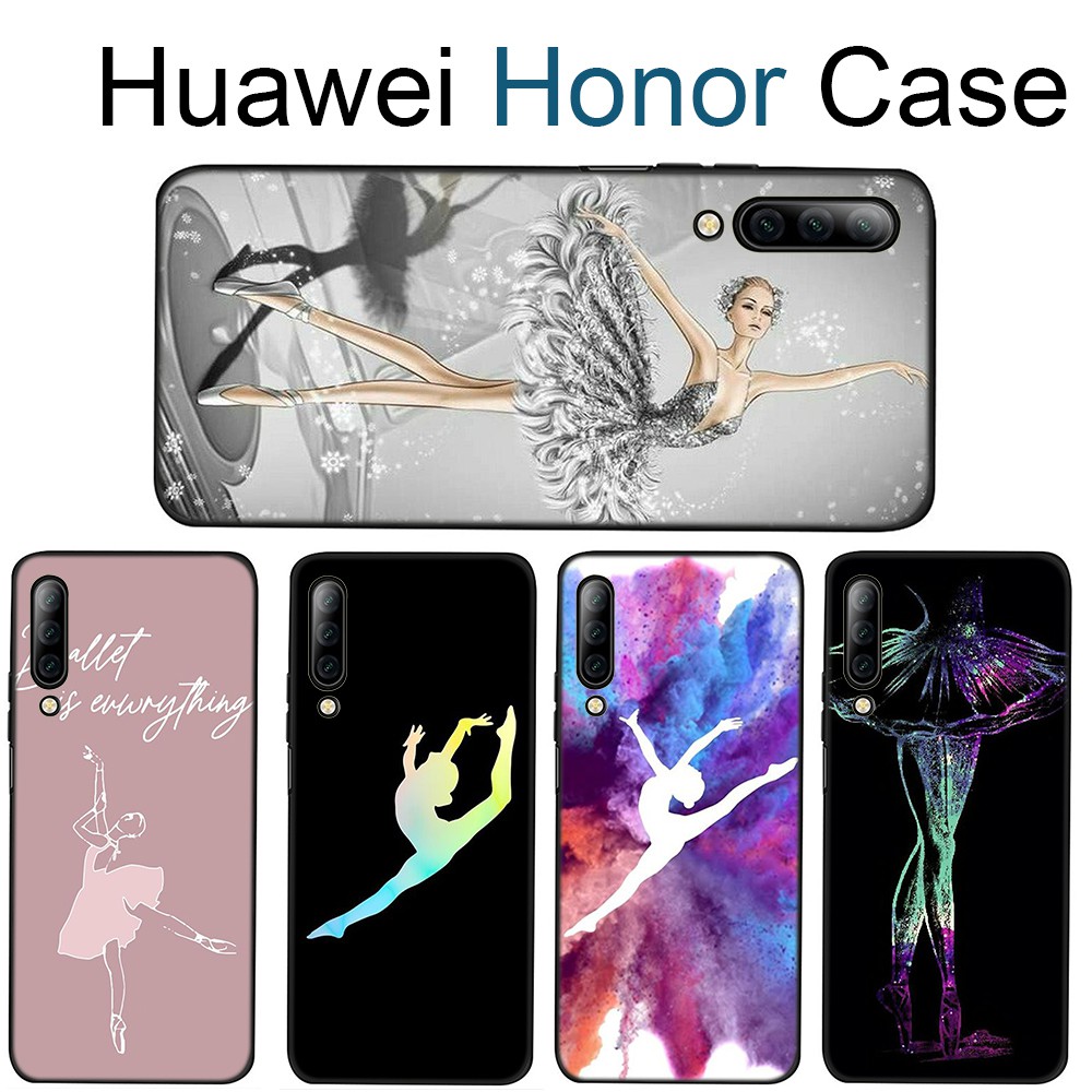 Ốp lưng điện thoại bằng Silicone mềm dành cho Huawei Honor 10 9 8 8C 8X 8A 7X Note 10 Lite MD93 hình cô gái múa Ballet