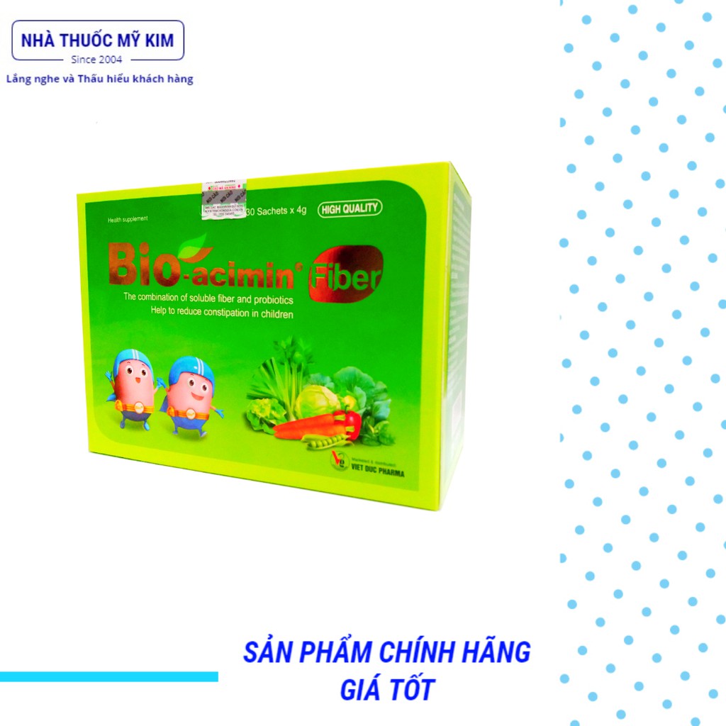 Bio-acimin Fiber bổ sung chất xơ, men vi sinh (Hộp 30 gói)