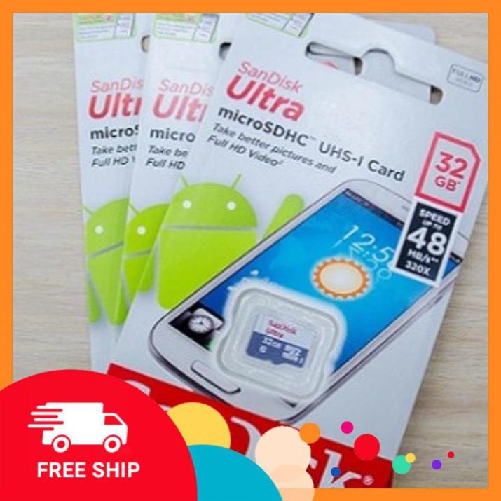Freeship Thẻ nhớ MicroSD SanDisk Ultra 32GB Class 10 tốc độ 100mbs