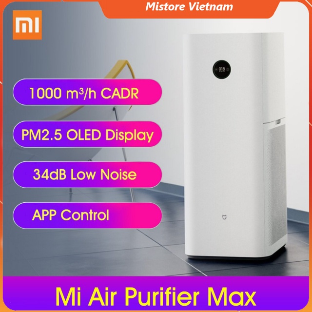 [Mã ELHA10 giảm 6% đơn 5TR] MÁY LỌC KHÔNG KHÍ XIAOMI MI AIR PURIFIER MAX (TỐI ƯU CHO PHÒNG 120M2, TỐC ĐỘ 1000M3/H)