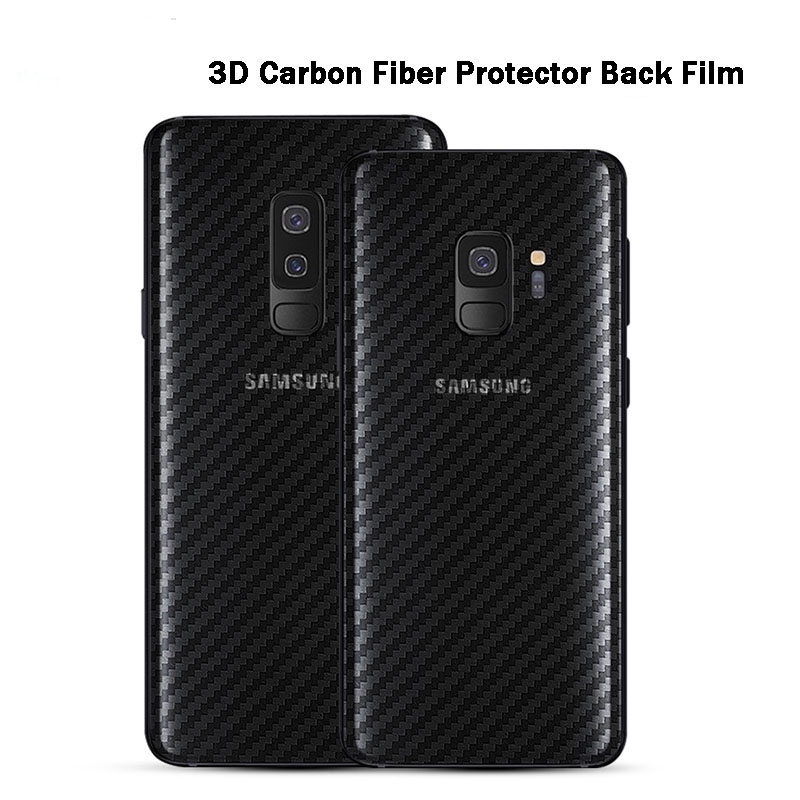 Lưng Miếng Dán Sợi Carbon Bảo Vệ Mặt Sau Cho Samsung Galaxy J6 A7 A8 A9 2018 Samsung S9 S8 Plus