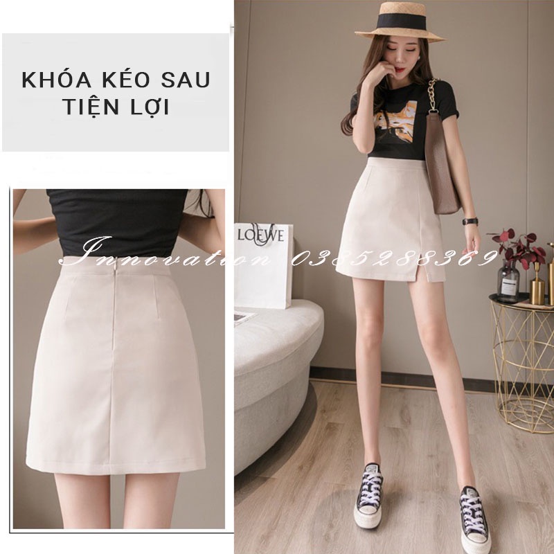 Váy ngắn dáng chữ A xẻ đùi tinh tế có quần chống lộ TA-209 (Form nhỏ)