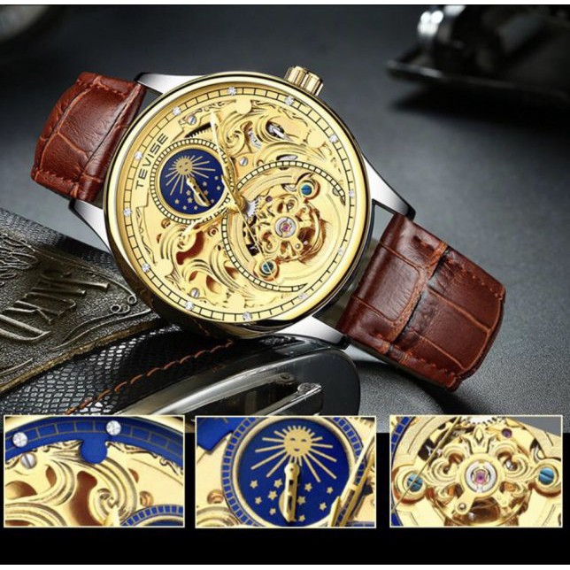Đồng hồ Cơ Nam TEVISE' T820 - Dây Da Cao Cấp - Quý Ông Thời Thượng