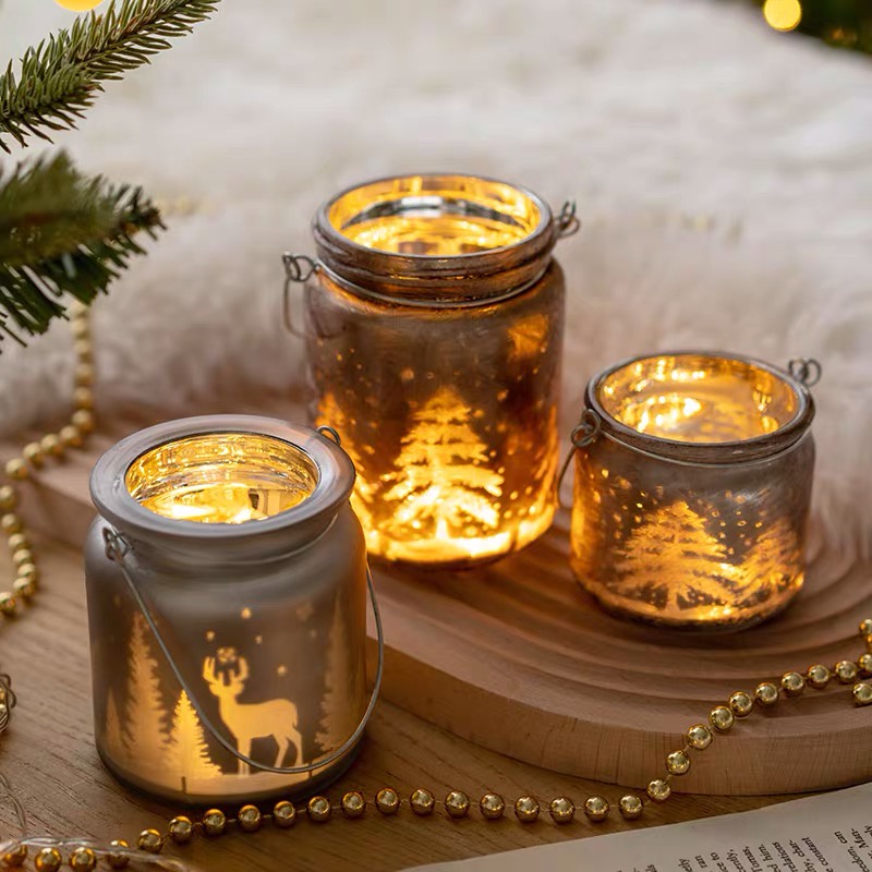 Cốc đựng nến, ly đựng nến phong cách Giáng sinh - cutam.homedecor
