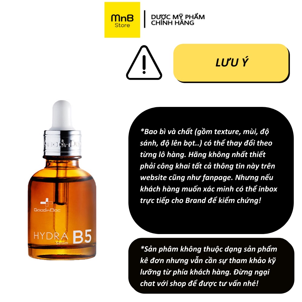 Serum B5 Goodndoc Hydra tinh chất phục hồi dưỡng ẩm và làm dịu cho da dầu mụn nhạy cảm 30ml