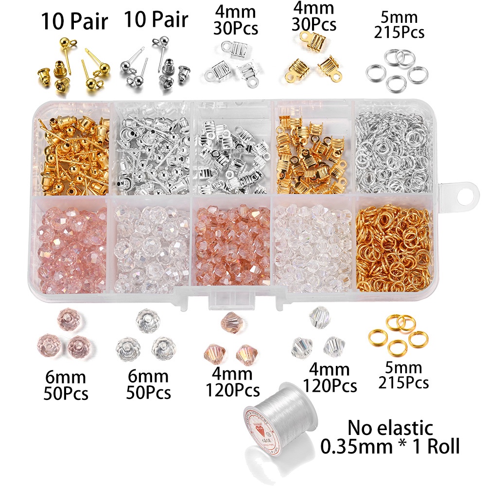 Set phụ kiện hỗn hợp làm đồ trang sức ST.KUNKKA 4mm 6mm chất lượng cao