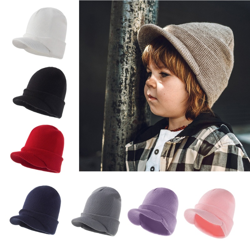 Mũ Dệt Kim Bảo Vệ Tai Màu Trơn Chống Gió Thời Trang Thu Đông Cho Bé