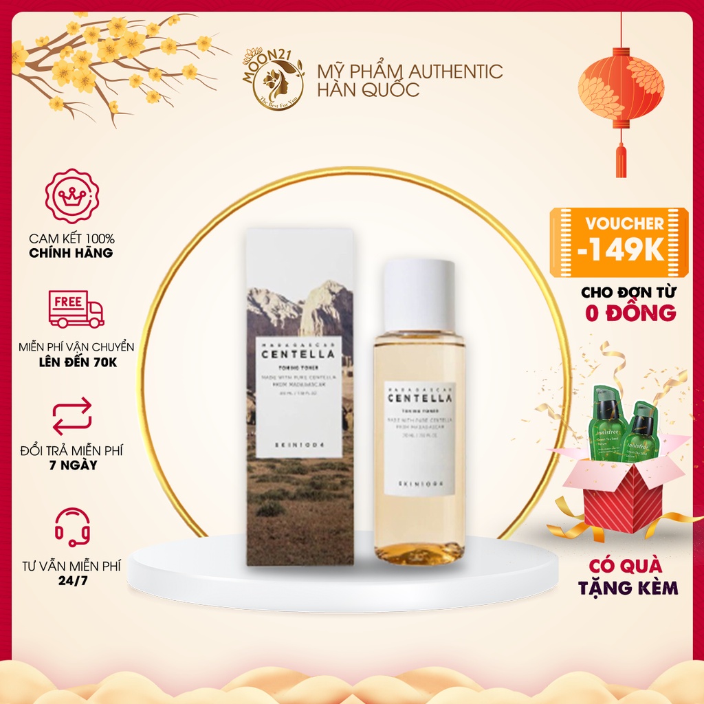 Nước hoa hồng dưỡng da ngừa mụn rau má Madagascar Skin1004 Centella Toning 210ml Auth Hàn Quốc