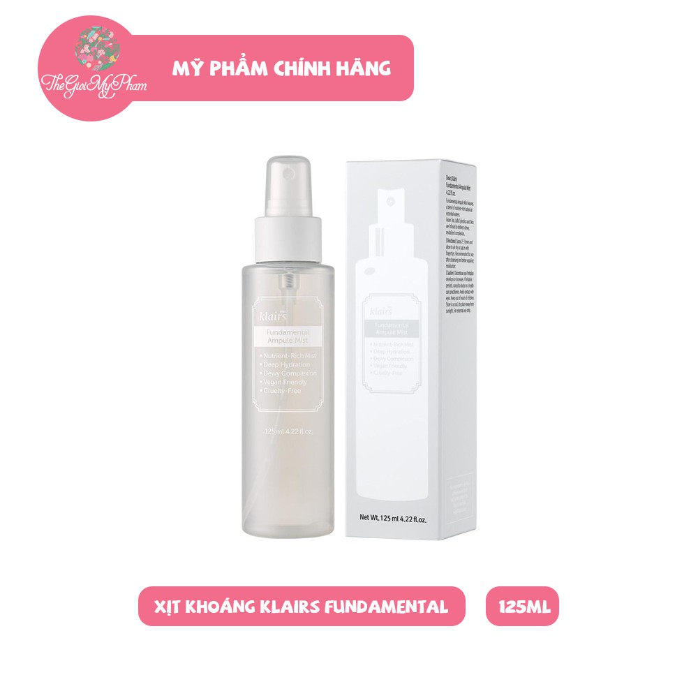 Xịt Khoáng Dưỡng Ẩm Làm Dịu Da Chống Oxy Hóa Klairs Fundamental Ampule Mist 125ml