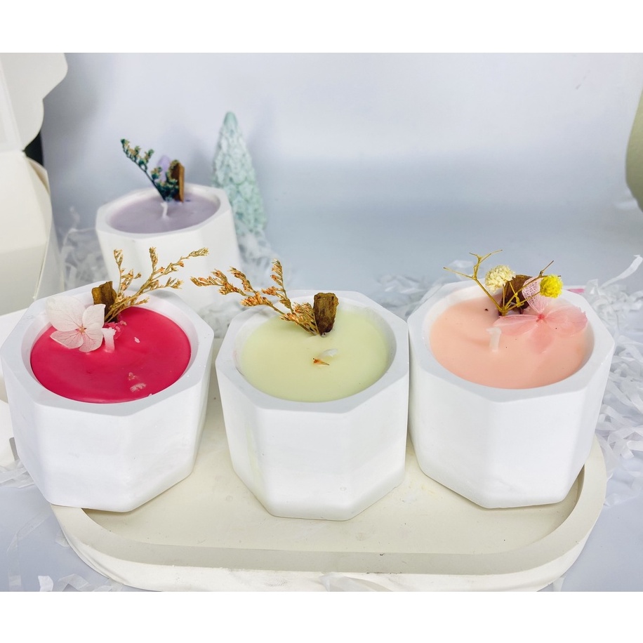 Set Hộp Quà Nến Thơm MESMERIC Sáp Đậu Nành Mix 4 Hương Quà Tặng Sự Kiện