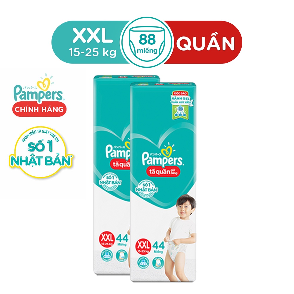 Bộ tã 2 quần Pampers Giữ Dáng Mới Gói Đại M60/L54/XL48/XXL44