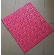 TẤM XỐP DÁN TƯỜNG GIẢ GẠCH MÀU  HỒNG ĐẬM  70X77CM