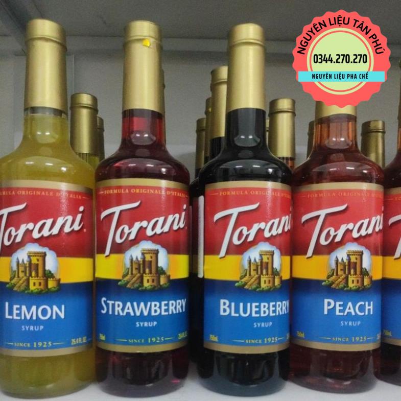 Siro  Torani 750ml đủ vị (dâu, vải, đào, táo, chocolate, dừa, vanila, việt quất, bạc hà, cherry, kiwi, xoài.