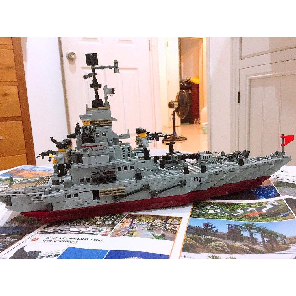 [1005 CHI TIẾT - DÀI 45CM] BỘ ĐỒ CHƠI LẮP GHÉP CHIẾN HẠM TUẦN DƯƠNG, LEGO TÀU THUYỀN CHIẾN BẢO VỆ BỜ BIỂN