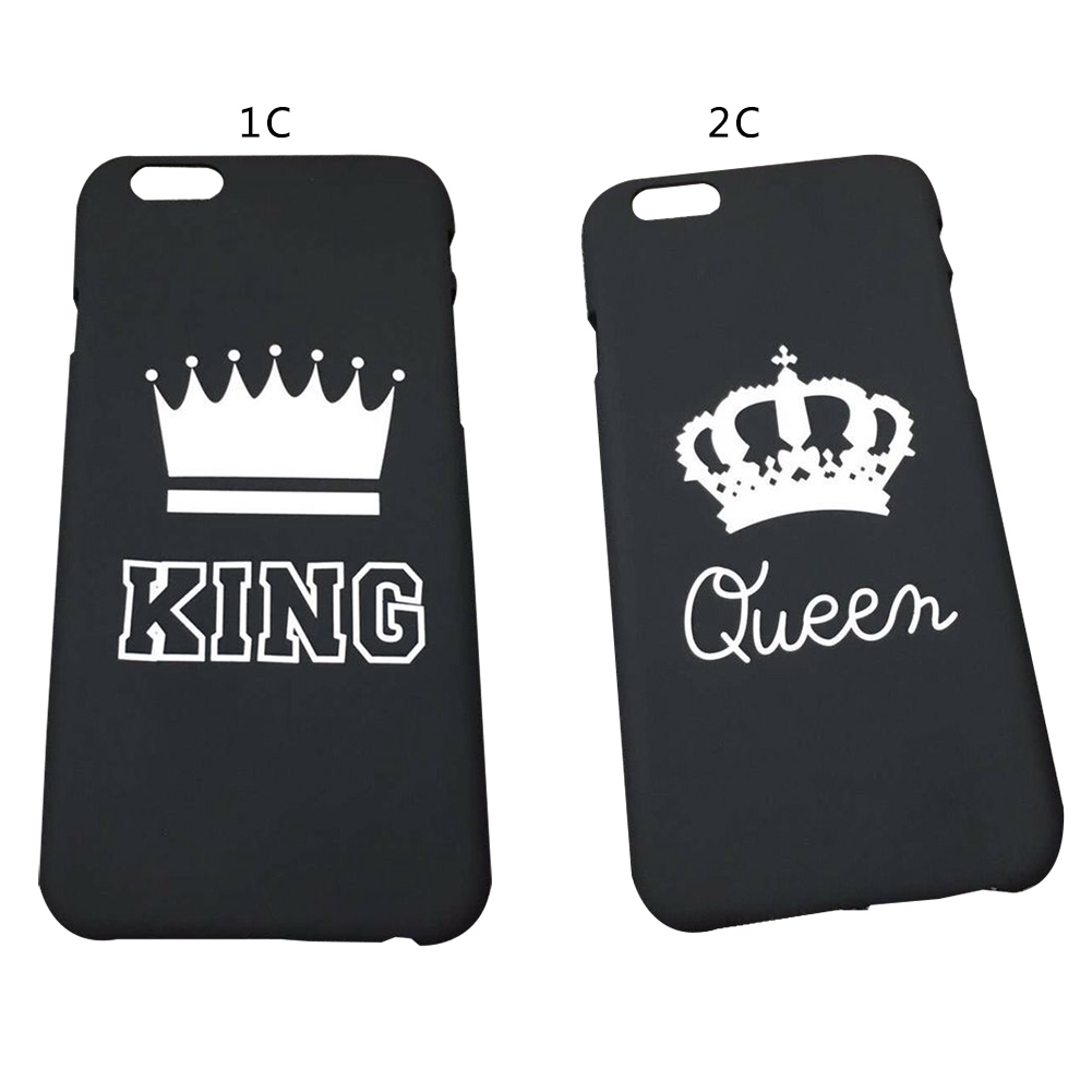 Ốp điện thoại in chữ King/Queen dành cho iPhone 5 6 6S 7 8 Plus