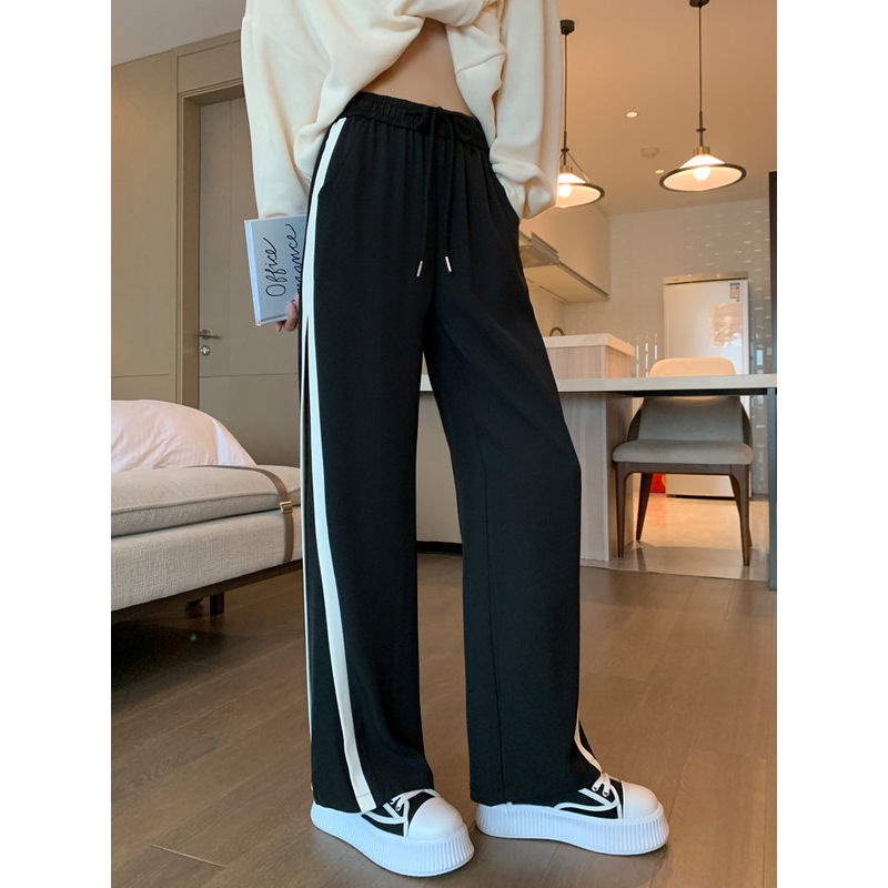 Quần Thể Thao Lưng Cao Ống Rộng Thời Trang Mùa Hè Hàn Quốc 2022 Dành Cho Nữ