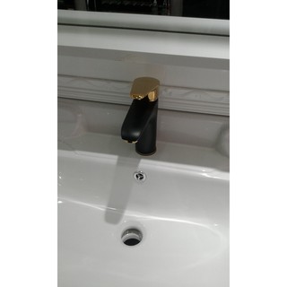 vòi Lavabo mạ Niken vàng đen
