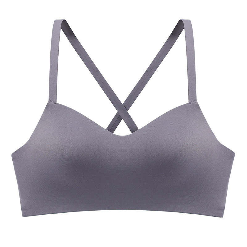 2020 new lingerie women's bra, yoga, fitness, cross-back sports bra without rims and traces.