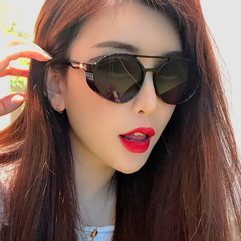 Kính mát gọng tròn phong cách punk thời trang cho nam và nữ