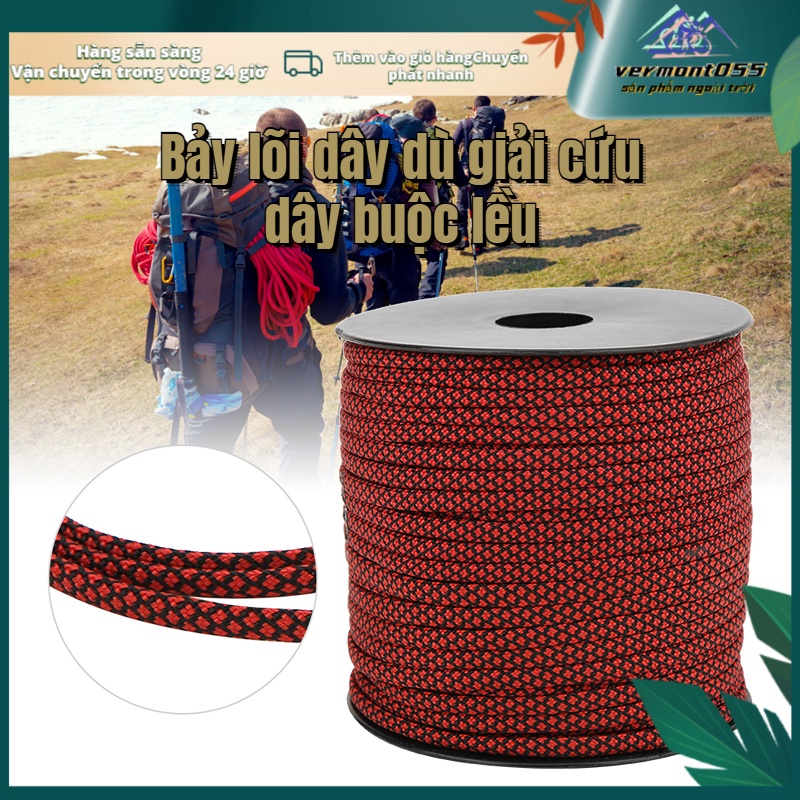 Có thể bán buôn 50M 4MM Dày 7 lõi ​​Giải cứu Paracord Ràng buộc Lều Dây cắm Cắm trại để Dệt Vòng tay Ngoài trời Vermont055 Hàng giao ngay