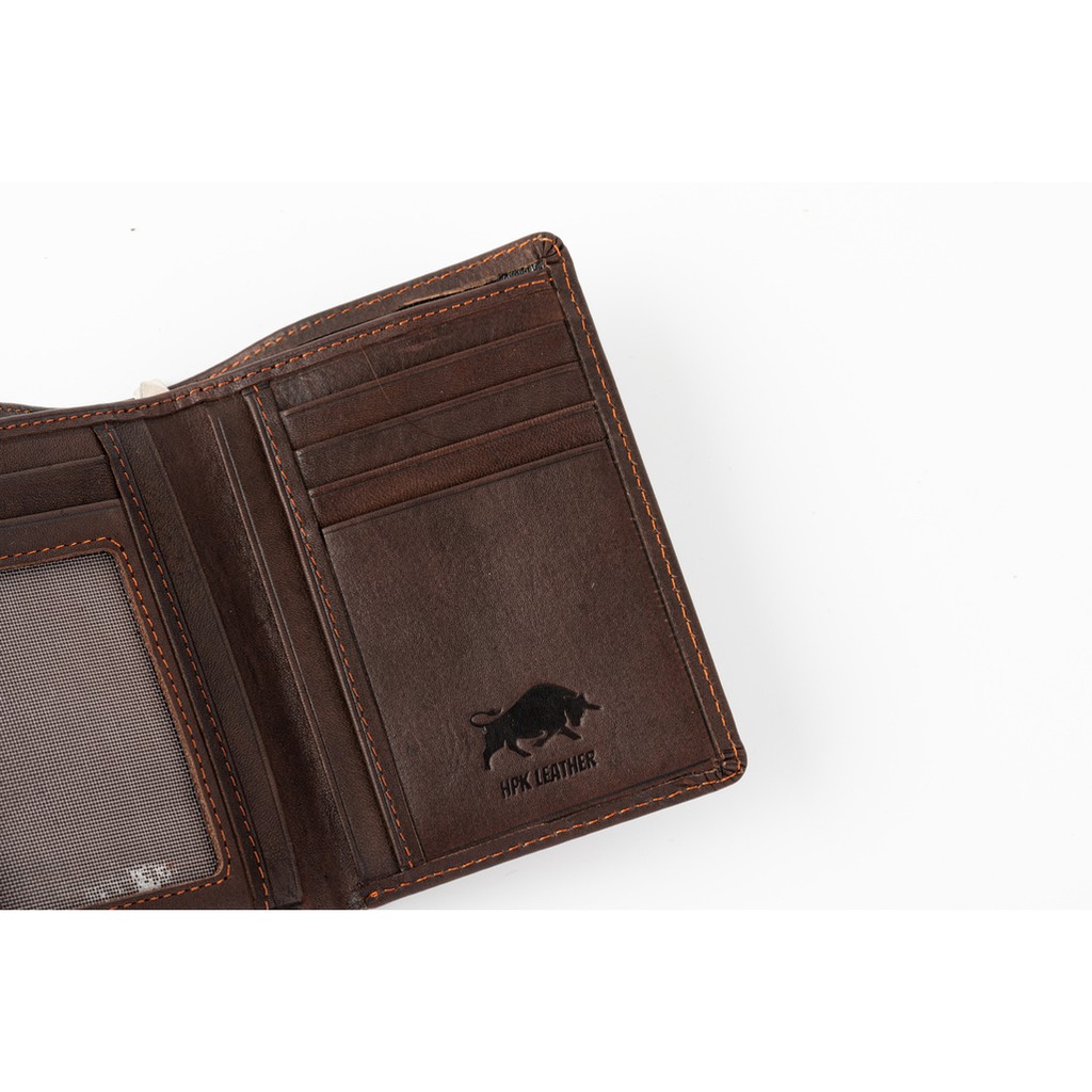 [Video] Bóp Nam Ví Nam Da Bò HPK LEATHER (VI-DA-005) + Da Bò Thật 100% - Kiểu Đứng MUA NHIỀU GIẢM GIÁ