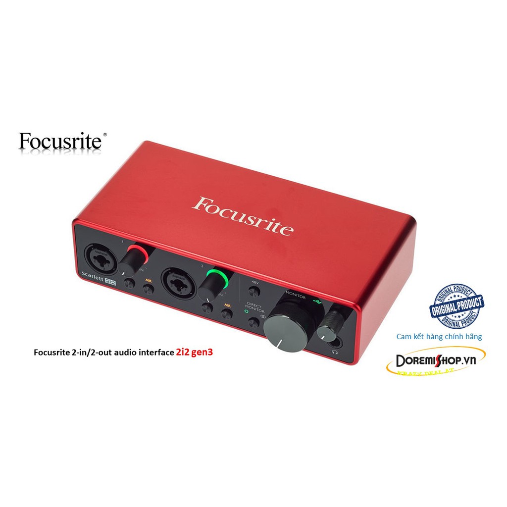 Thiết bị chuyển đổi tín hiệu âm thanh audio interface Focusrite Scarlett 2i2 gen 3