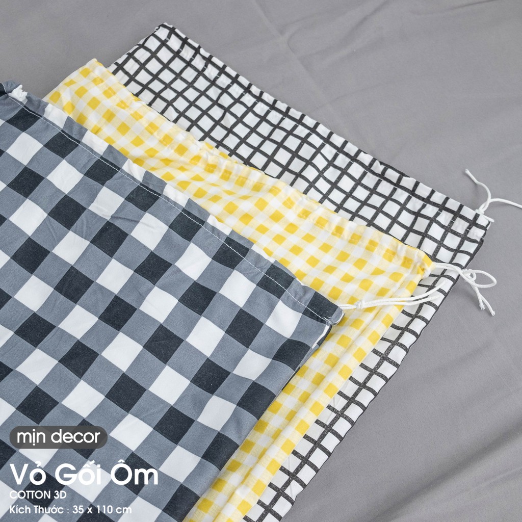 Vỏ gối ôm Cotton Poly MỊN DECOR theo bộ ga giường kích thước 35x110cm có dây buộc