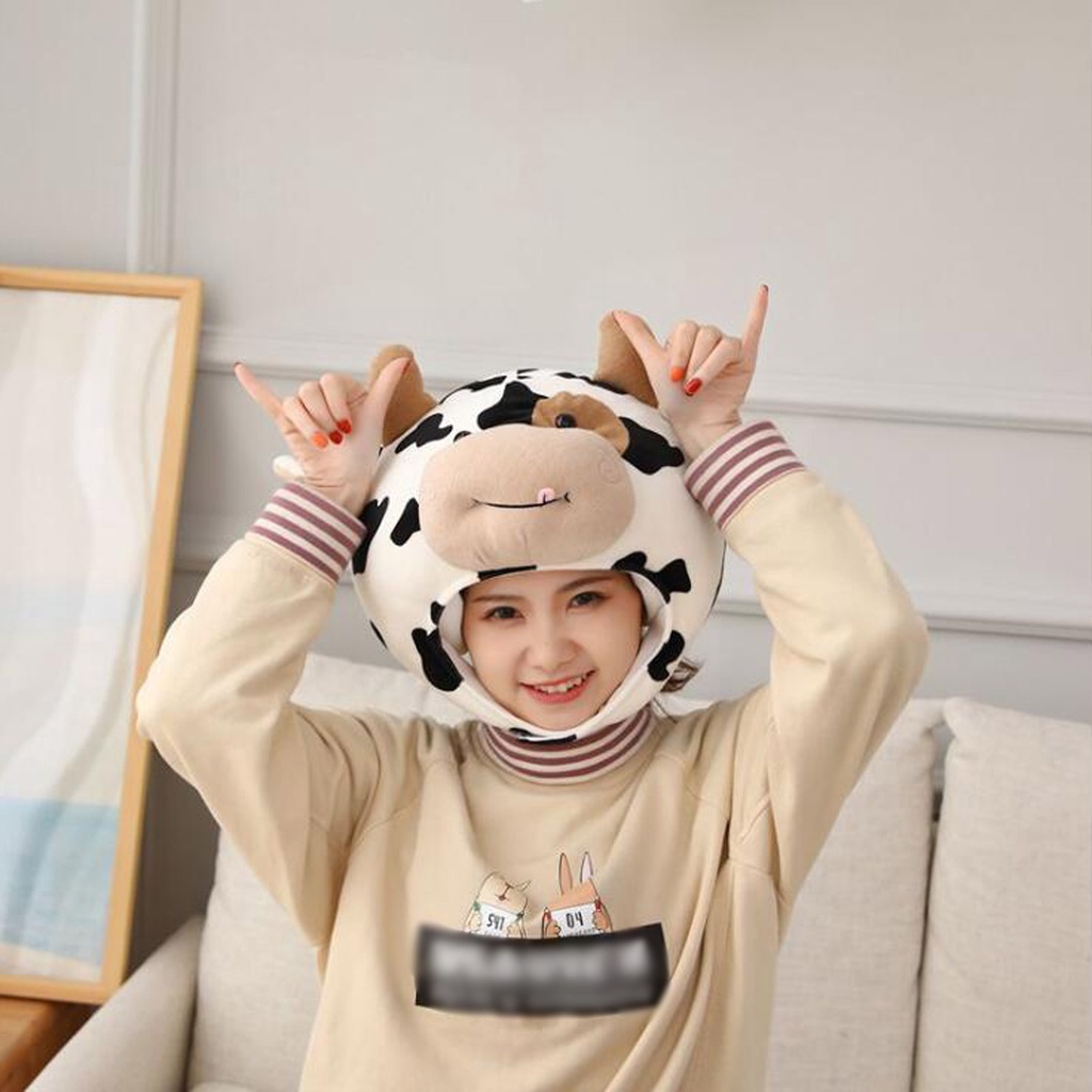 Mũ Hình Bò Sữa Hoạt Hình Dễ Thương Cho Bé