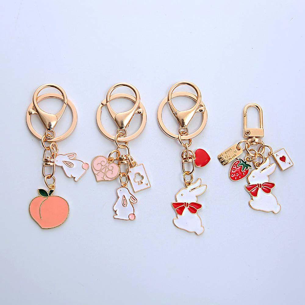Móc Khóa Hình Thỏ Cinnamoroll Trái Tim Dễ Thương Sáng Tạo