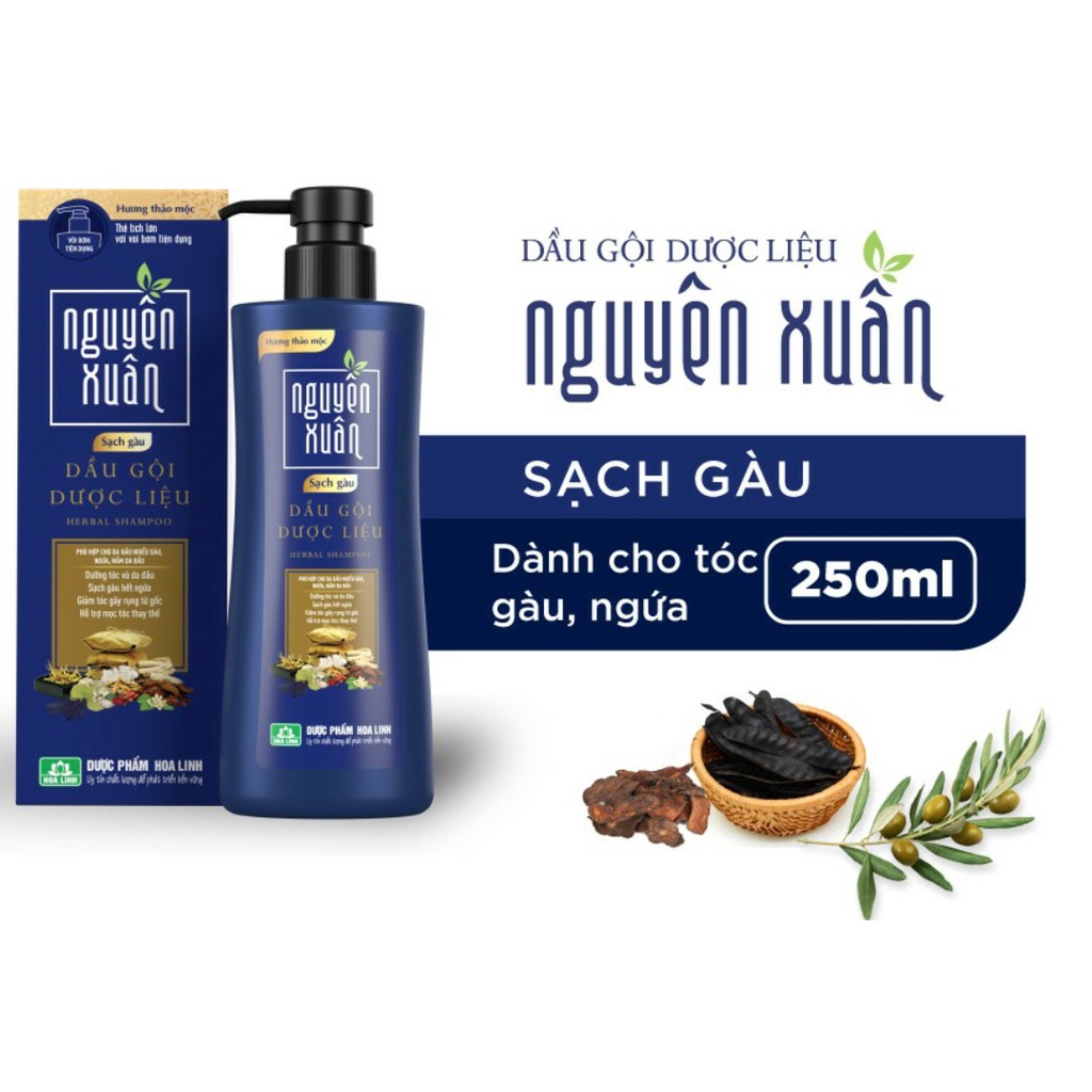 Dầu Gội Dược Liệu Nguyên Xuân.Sạch Gàu Da Đầu,Hết Ngứa,Mềm Mại,Suôn Mượt.250ml