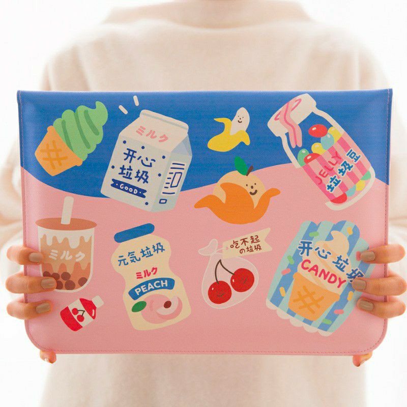 Túi chống sốc 13.3 inch đựng laptop Macbook Air Ipad Pro da PU Bentoy Milkjoy Fresh Market